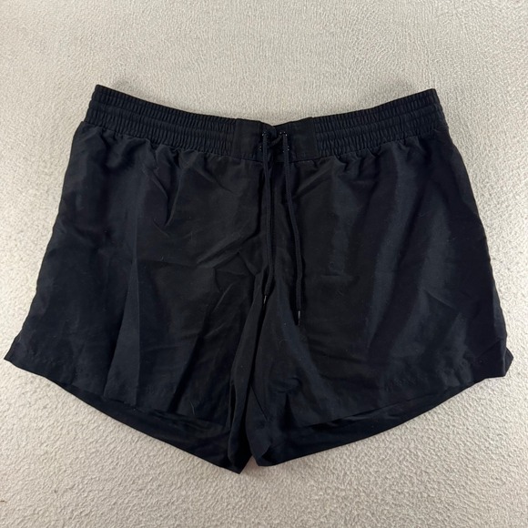 Kona Sol Womens Black Elastic Waist Drawstring Athletic Shorts Size 16W 18W - Picture 1 of 5